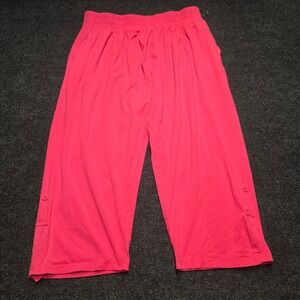 Moral Society Pink Cropped Lounge Pants Elastic Waist Wide Leg Capris‎ 1X
